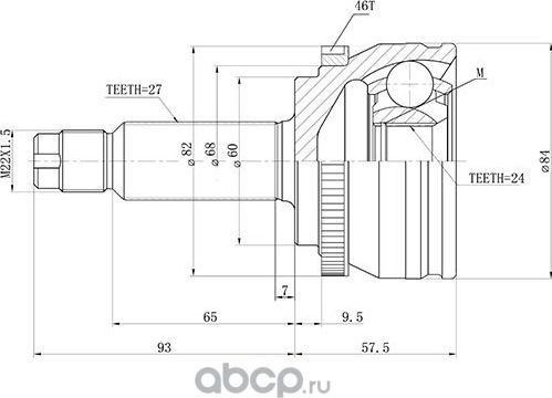 Шрус Наружный (Zikmar). Артикул Z88467R