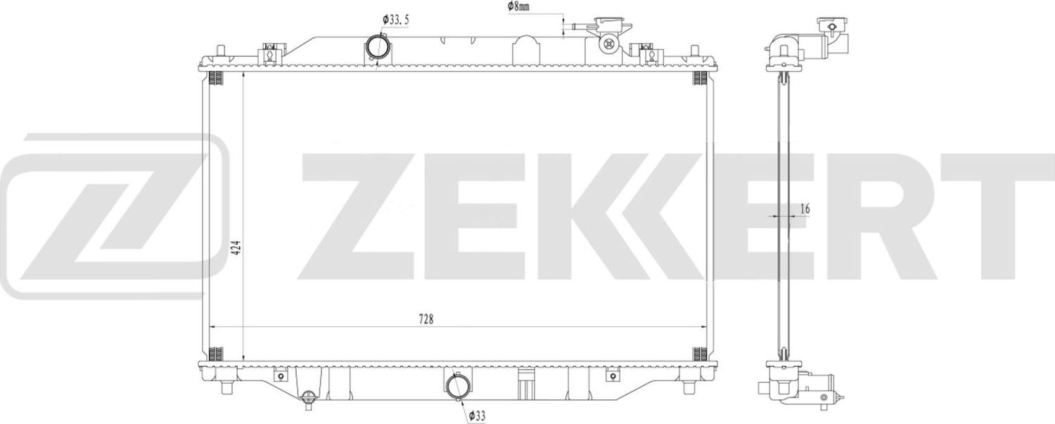 Радиатор охлаждения двигателя Zekkert (алюминий). Артикул MK-1650