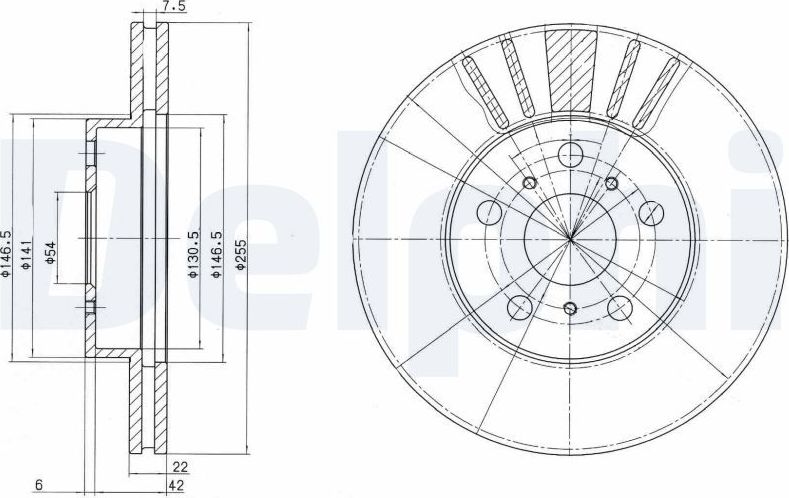 Тормозной диск Delphi. Артикул BG2596