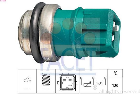 Датчик температуры охлаждающей жидкости Facet Made in Italy - OE Equivalent. Артикул 7.3550