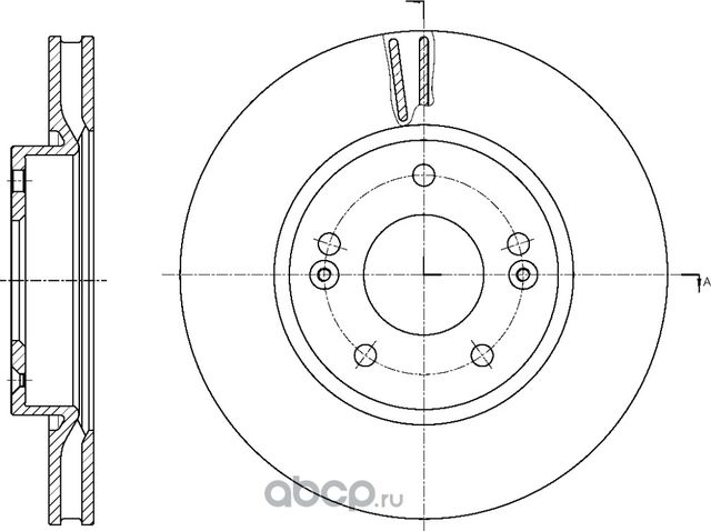 Диск тормозной вентилируемый (G-Brake). Артикул GR21114