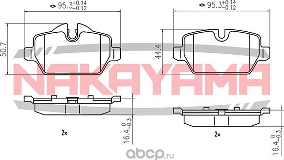 Колодки тормозные дисковые задние BMW 1 03-12, 3 316 d/316 i/318 d/318 i/320 i 0 (Nakayama). Артикул HP8686NY