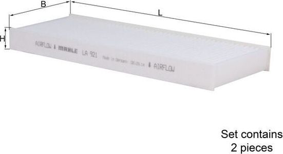 Салонный фильтр Mahle. Артикул LA 921/S