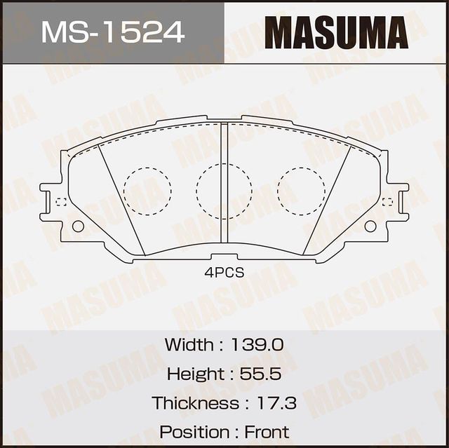 Тормозные колодки Masuma. Артикул MS-1524