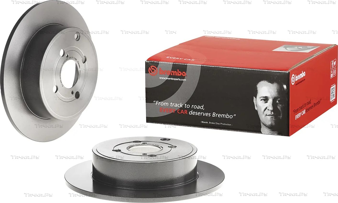 Тормозной диск Brembo UV Coated задний для Toyota Corolla E120, E130 2001-2007. Артикул 08.A337.11