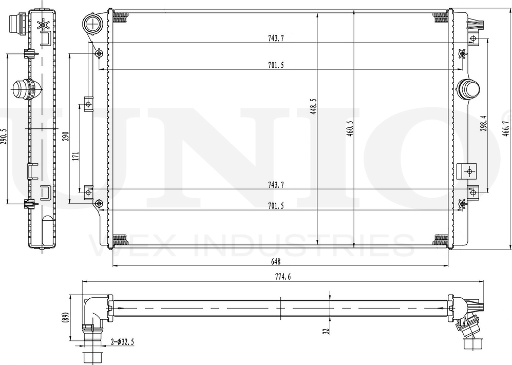 Радиатор двигателя (Unio). Артикул RAD-10028
