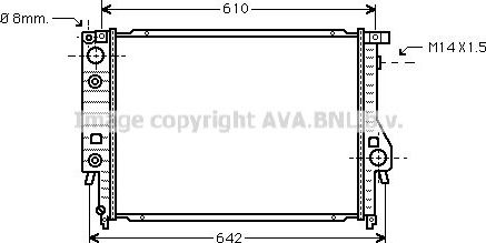 Радиатор охлаждения двигателя AVA для BMW 5 III (E34) 1992-1994. Артикул BW2048