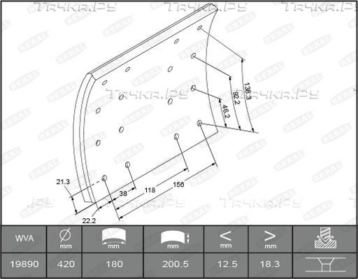 Тормозные накладки BERAL. Артикул 1989018506016166