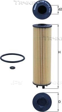 Масляный фильтр Mahle для Volkswagen Passat B8 2014-2026. Артикул OX 1340D