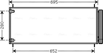 Радиатор кондиционера (конденсатор) AVA (алюминий). Артикул TO5406D