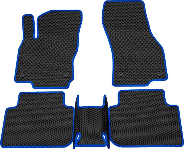 Коврики Rezkon EVA для салона Skoda Karoq 2020-2026 Синий кант. Артикул 9030035103