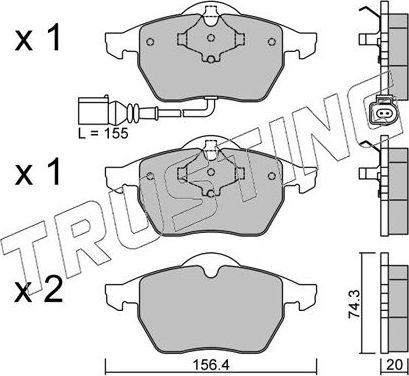 Тормозные колодки Trusting. Артикул 188.4