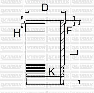 Гильза цилиндра Yenmak (Серый чугун). Артикул 51-05275-000