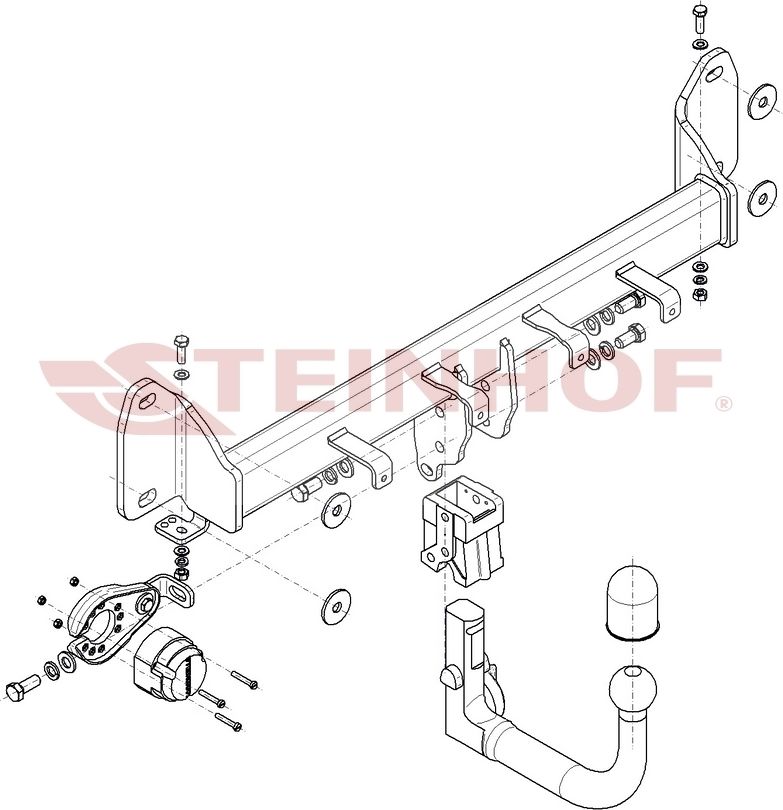 Фаркоп Steinhof для BMW X3 F25 до рестайлинга (вкл. xDrive ) 2010-2014 Вертикально-съемный. Артикул B-099