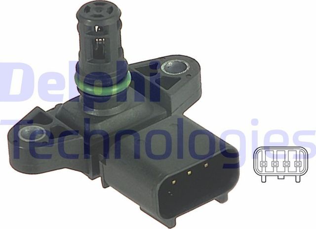 Датчик абсолютного давления (ДАД, MAP) Delphi для Jaguar X-Type I 2003-2009. Артикул PS10122