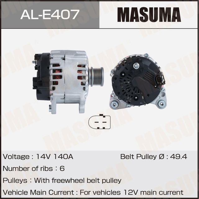 Генератор MASUMA, 14V/140A. Артикул ALE407