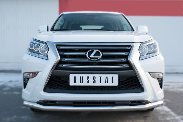 Защита RusStal переднего бампера d63 (секции) для Lexus GX 460 II 2014-2026. Артикул LGXZ-001838