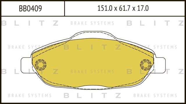 Колодки тормозные дисковые передние Peugeot 308/CC/SW 2007-, Peugeot 3008 2009 (Blitz). Артикул BB0409