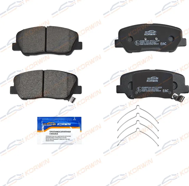 Колодки тормозные перед. Geely Atlas 16-/Hyundai Solaris 10-/Kia Rio 11 (Korwin). Артикул KWBP0164