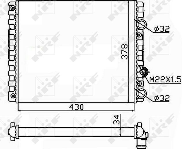 Радиатор охлаждения двигателя NRF Economy Class для Citroen Saxo 1996-2000. Артикул 509502A