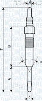 Свеча накаливания (накала) Magneti Marelli. Артикул 062900038304