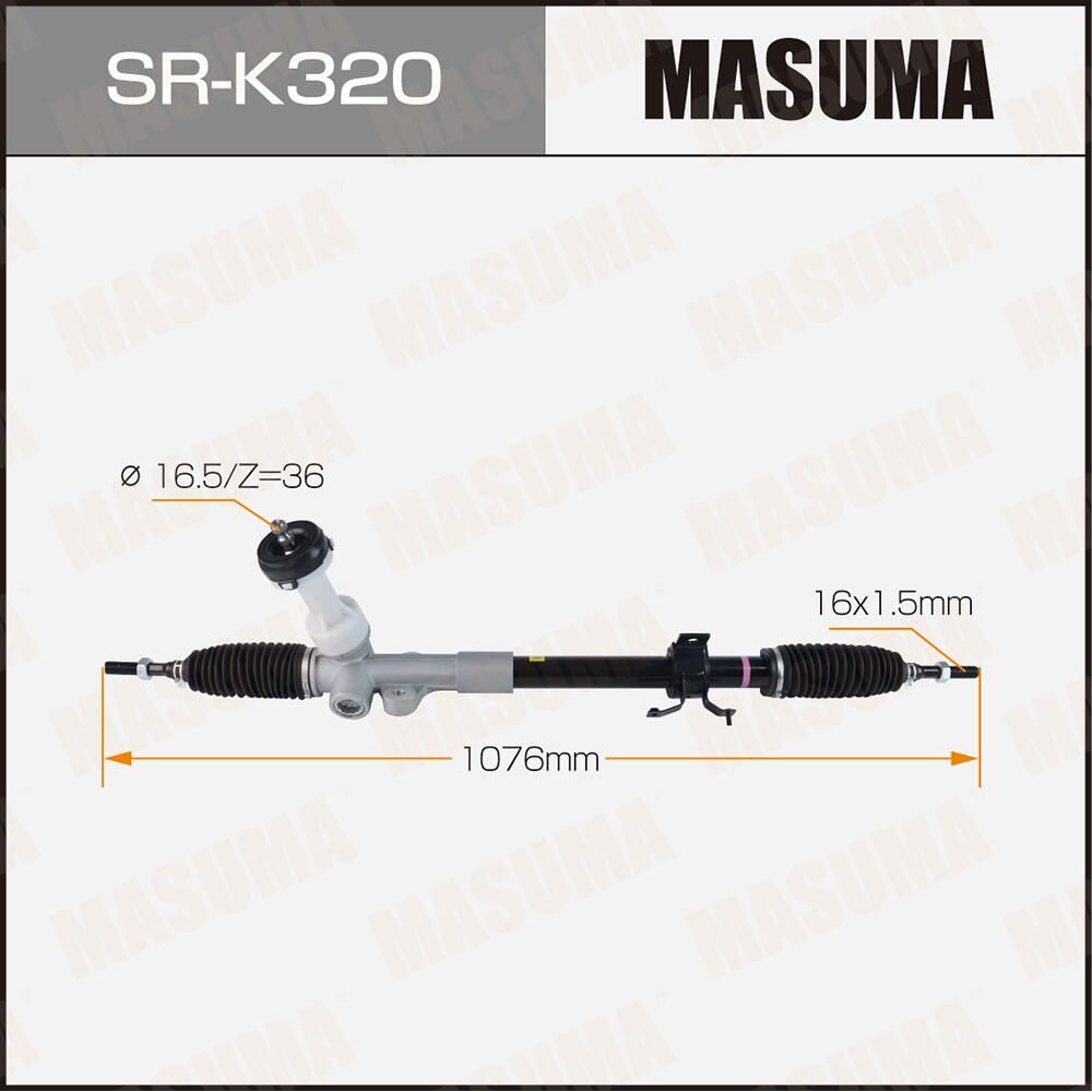 Рейка рулевая MASUMA, KIA SPORTAGE , HYUNDAI TUCSON / 2.0L 015- LHD (левый руль) Masuma. Артикул SRK320