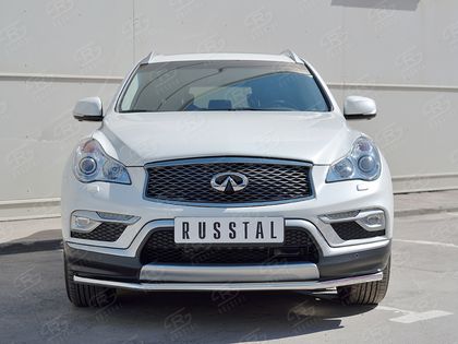 Защита RusStal переднего бампера d42 секция для Infiniti QX50 2014-2017. Артикул IQX5Z-002351