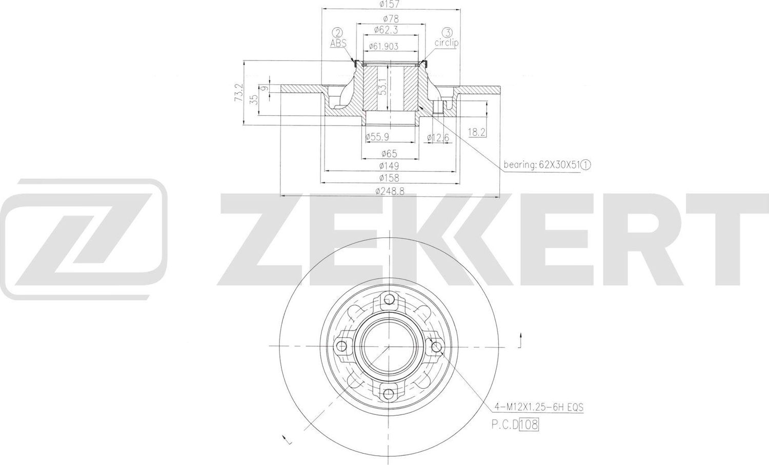Тормозной диск Zekkert. Артикул BS-6652
