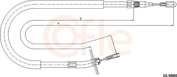 Трос ручника (тросик ручного тормоза) Cofle для Mercedes-Benz Sprinter 904 1995-2006. Артикул 92.10.9880