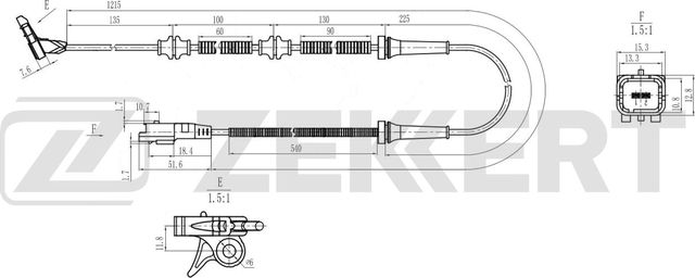 Датчик ABS Zekkert передний для Citroen C5 I 2001-2008. Артикул SE-6241