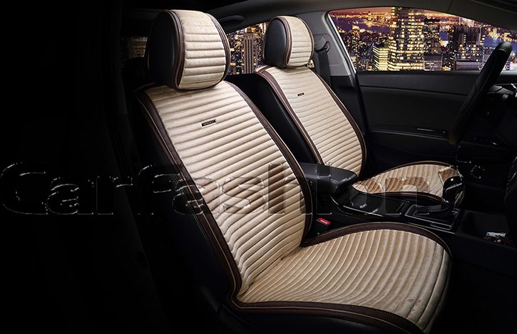 Накидки универсальные CarFashion Monaco Light на переднее сидения авто, цвет Коричневый/Бежевый/Бежевый/Коричневый. Артикул 21836 L