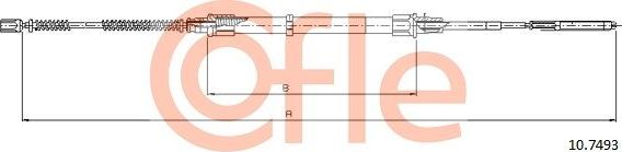 Трос ручника (тросик ручного тормоза) Cofle задний правый/левый для Volkswagen Passat B3 1988-1997. Артикул 10.7493