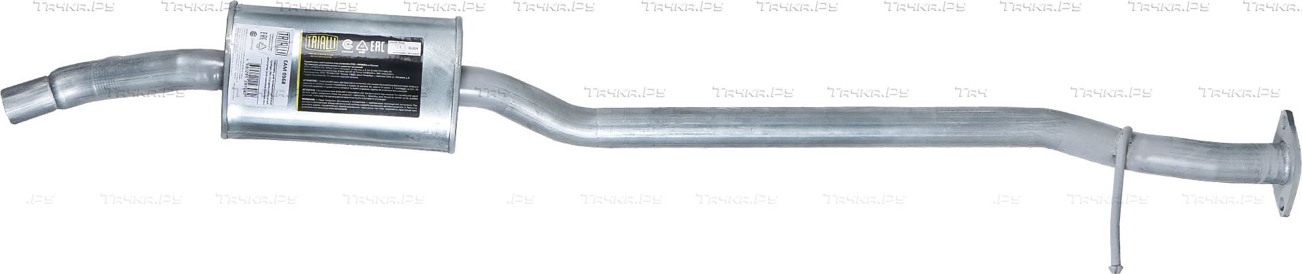 Глушитель (задняя часть) Trialli (алюминий / сталь) для Nissan Qashqai I 2007-2013. Артикул EAM 0368