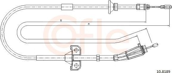 Трос ручника (тросик ручного тормоза) Cofle. Артикул 10.8189