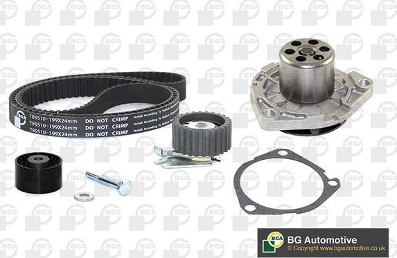 Помпа (водяной насос) с комплектом ремня ГРМ BGA для Chevrolet Malibu VIII 2012-2016. Артикул TB9510CPK