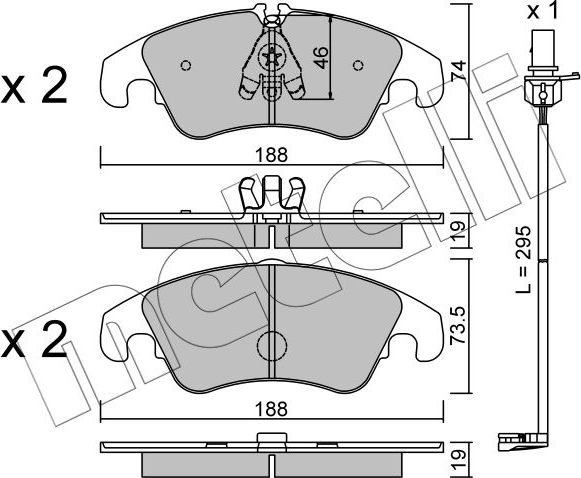 Тормозные колодки Metelli. Артикул 22-0775-4K
