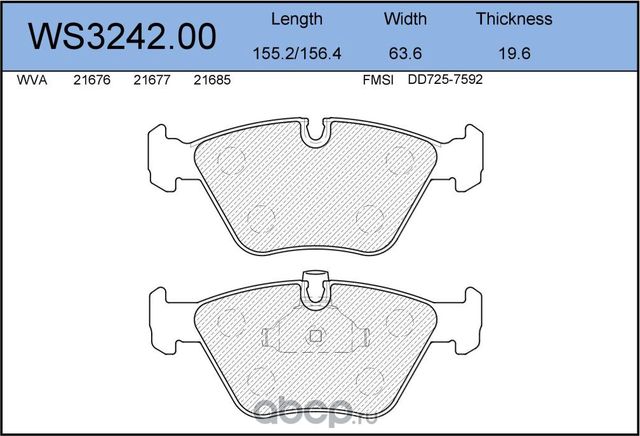 Колодки тормозные дисковые | перед | (Jeenice). Артикул WS324200