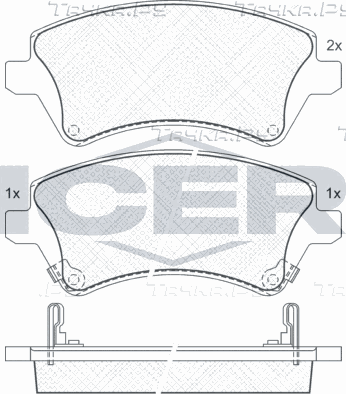 Тормозные колодки Icer передние для Toyota Corolla E120, E130 2001-2007. Артикул 181513
