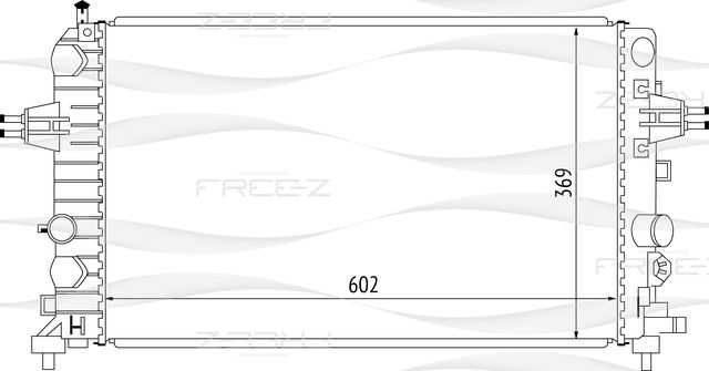 Радиатор OPEL ASTRA H/ZAFIRA B 04- 1.6/1.8 охлаждения (Free-Z). Артикул KK0161