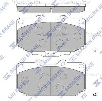 Тормозные колодки Sangsin Hi-Q передние для Subaru Impreza II 2000-2008. Артикул SP4156