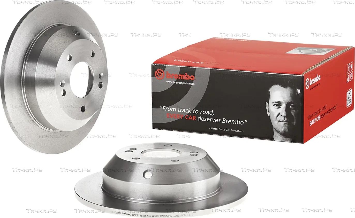 Тормозной диск Brembo задний для Kia Sorento II 2009-2026. Артикул 08.B605.10
