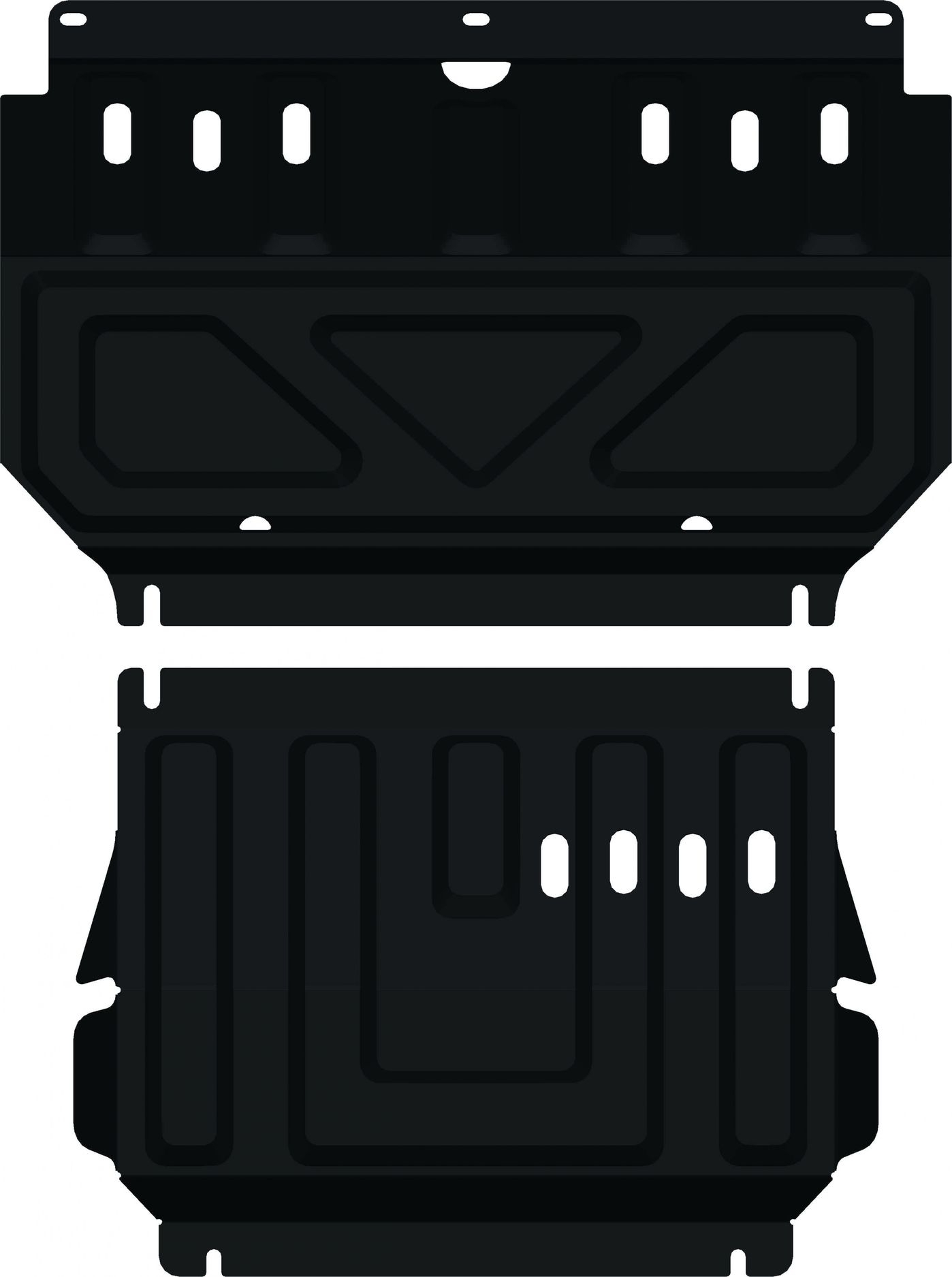 Защита алюминиевая Alfeco для картера и радиатора (2 части) Mitsubishi Pajero Sport II 2008-2015. Артикул ALF.14.08al