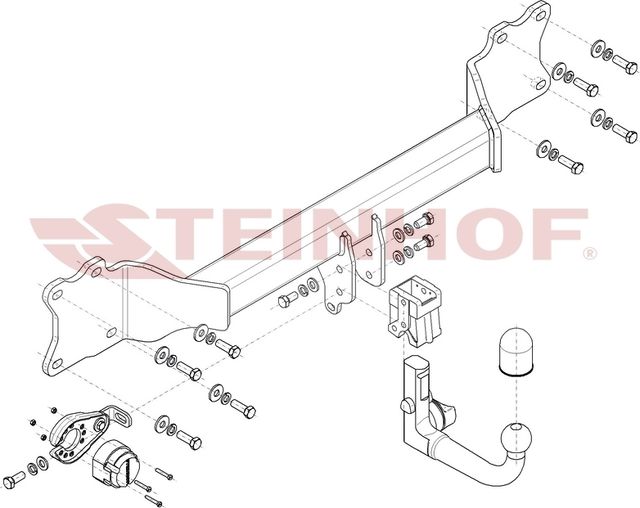 Фаркоп Steinhof для Porsche Cayenne III 9YA (в т.ч. Hybrid) 2017-2026. Артикул P-201
