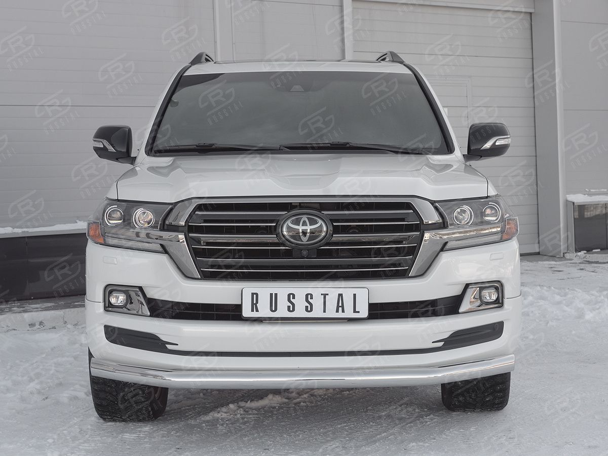 Защита RusStal переднего бампера d76 секции для Toyota Land Cruiser 200 Excalibur 2017-2021. Артикул TLCZ-002902