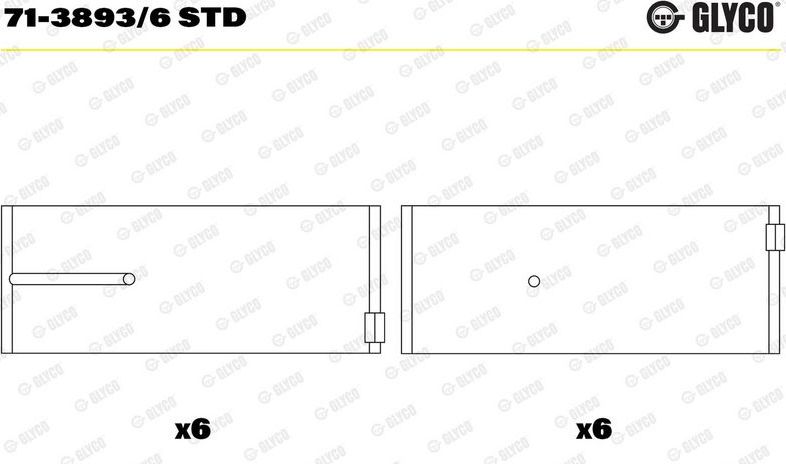 Вкладыши шатунные Glyco для Mercedes-Benz Conecto 2001-2026. Артикул 71-3893/6 STD