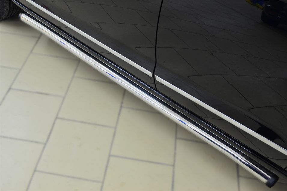 Защита порогов RusStal труба d63 (вариант 2) для Great Wall Hover H6 2013-2017. Артикул GH6T-0016282