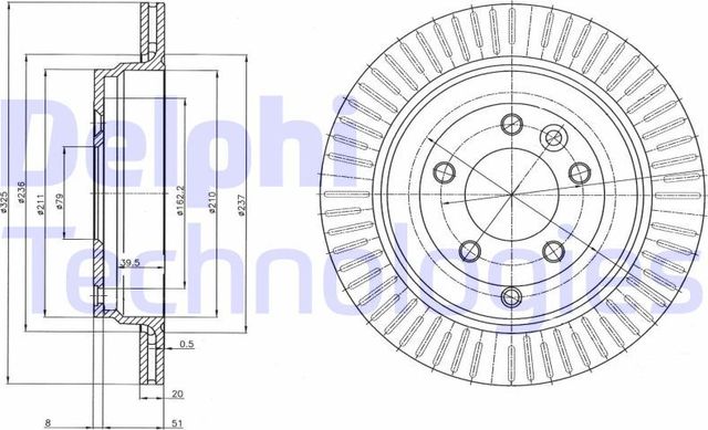 Тормозной диск Delphi. Артикул BG4020C