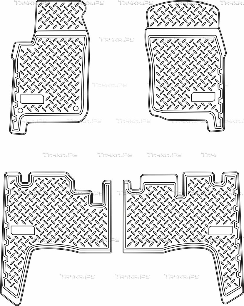 Коврики Норпласт для салона Toyota Land Cruiser 76 1984-2007 СЕРЫЕ. Артикул NPL-Po-88-30-G
