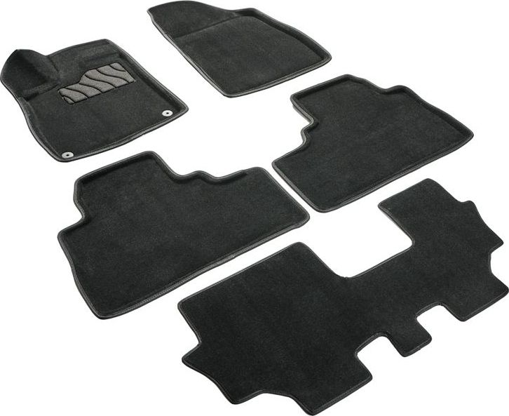 Коврики Seintex 3D ворсовые для салона GAC GS8 II 2022-2026 Черные. Артикул 99106