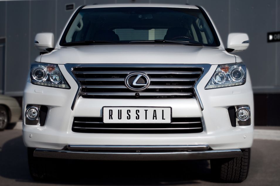 Защита RusStal переднего бампера d75х42/42 для Lexus LX 570 2012-2026. Артикул LLXZ-000864